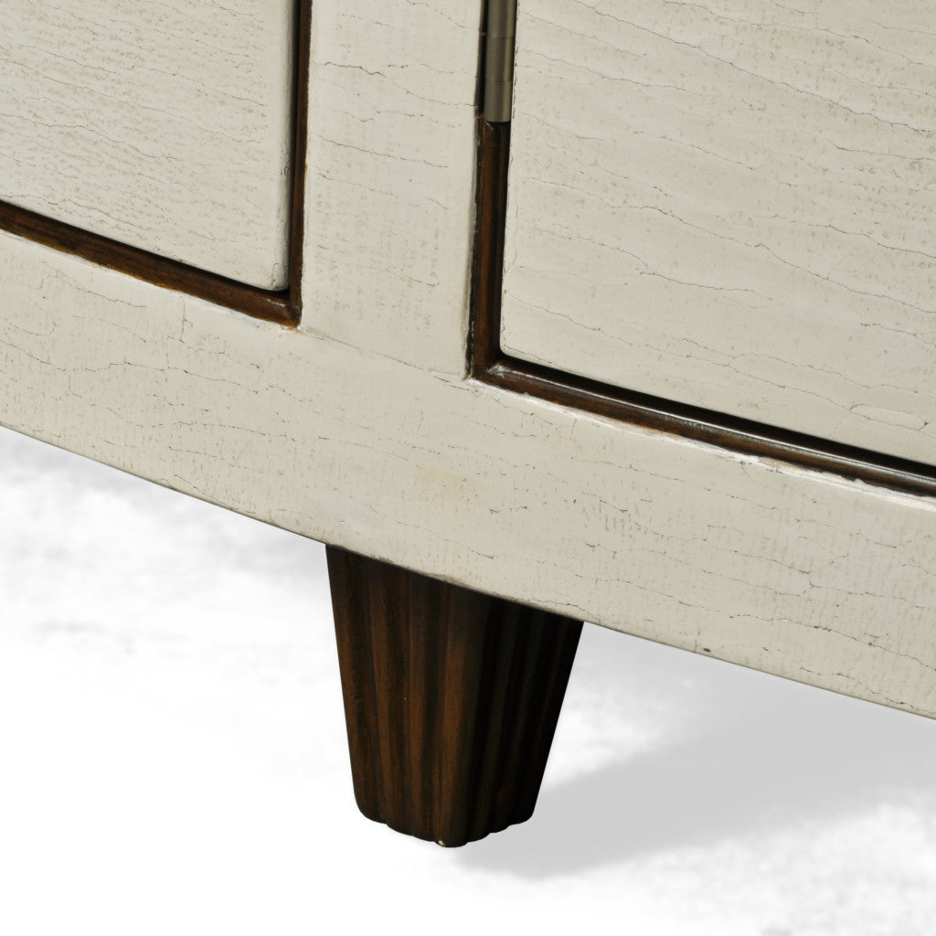 Denham Demilune Cabinet - Crackled Linen