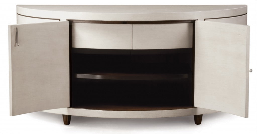 Denham Demilune Cabinet - Crackled Linen