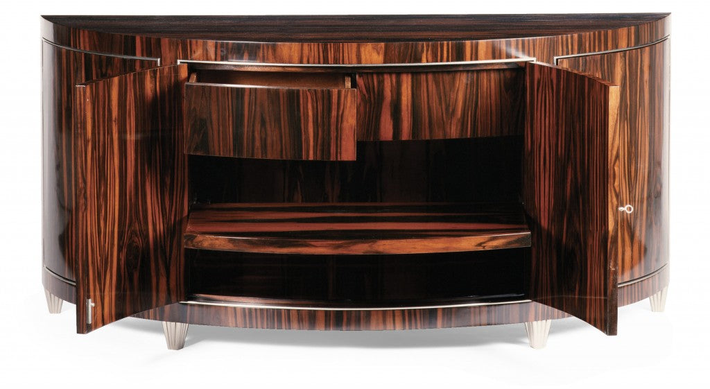 Denham Demilune Cabinet - Wood Finish